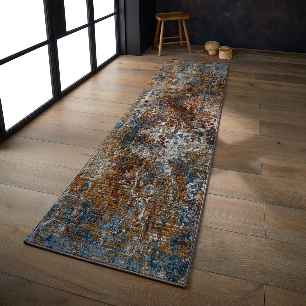 Mojave 4440S Abstract Distressed Runner Rugs in Multi